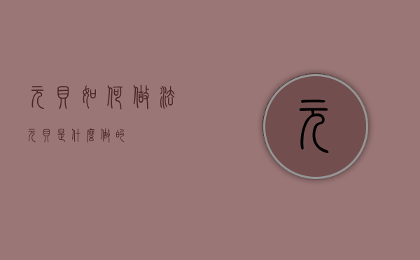 元贝如何做法（元贝是什么做的）