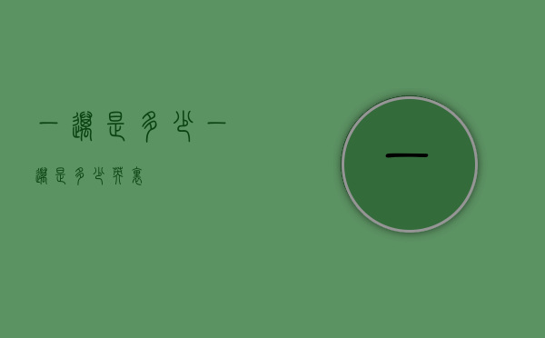 一迈是多少（一迈是多少英里）