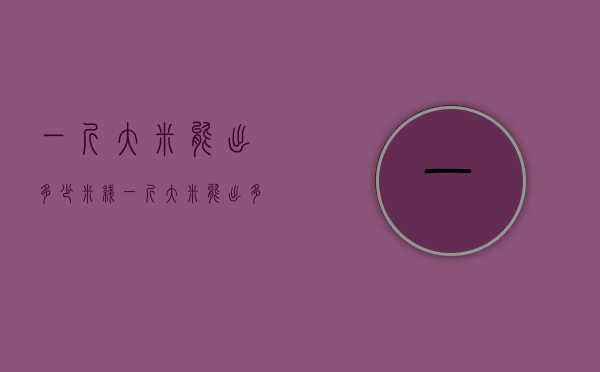 一斤大米能出多少米线（一斤大米能出多少斤米线）