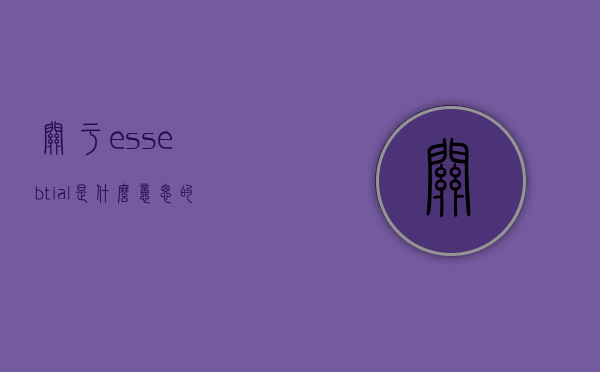 关于essebtial是什么意思的信息