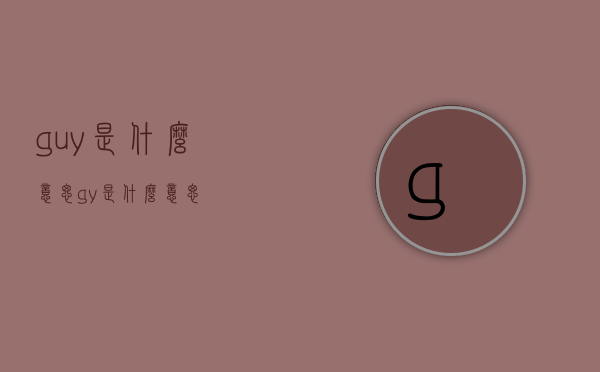 guy是什么意思（gαy是什么意思）