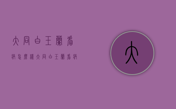 大同白玉兰看病怎么样（大同白玉兰看病咋样）