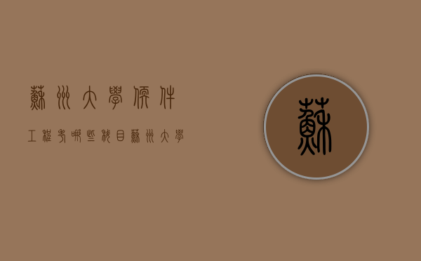 苏州大学软件工程考哪些科目（苏州大学软件工程属于哪个学院）
