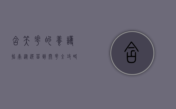 含笑花的养护指南，从选苗到开花全攻略
