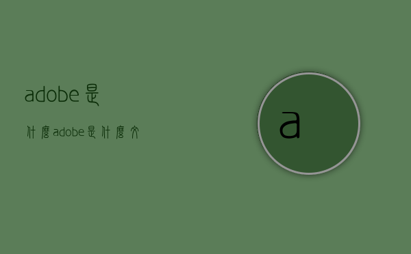 adobe是什么（adobe是什么文件夹）