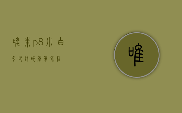 唯米p8小白多少钱的简单介绍