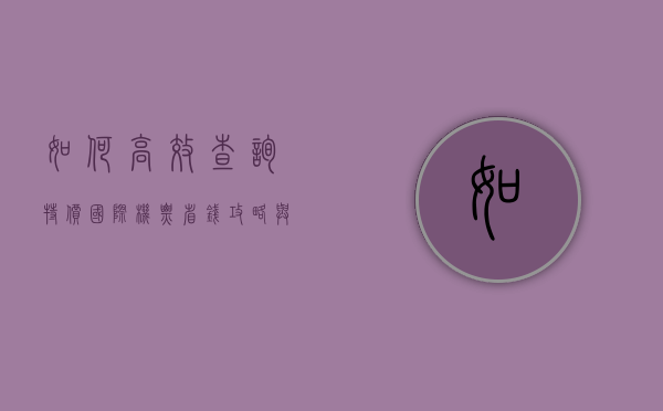 如何高效查询特价国际机票，省钱攻略与实用技巧