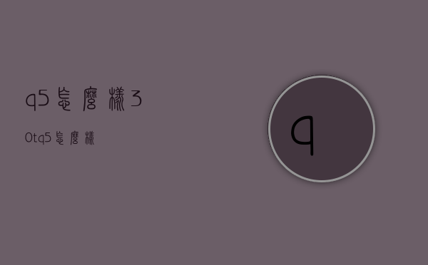 q5怎么样（30tq5怎么样）