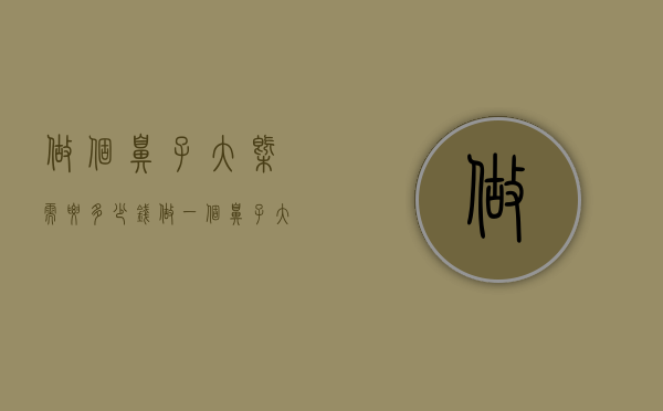 做个鼻子大概需要多少钱（做一个鼻子大概要多少钱）