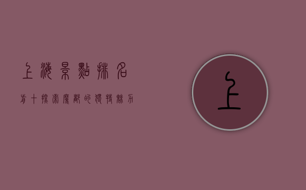 上海景点排名前十，探索魔都的独特魅力