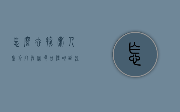 怎么去，探索人生方向与实现目标的路径