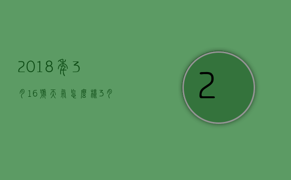 2018年3月16号天气怎么样（3月16日天气怎么样）