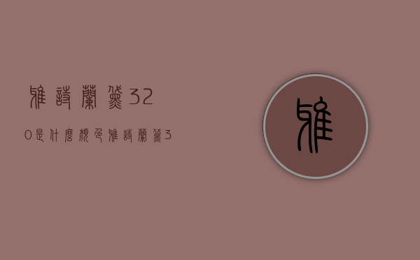 雅诗兰黛320是什么颜色（雅诗兰黛330是什么颜色）