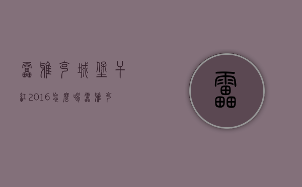 雷雅克城堡干红2016怎么喝（雷雅克城堡干红2017）
