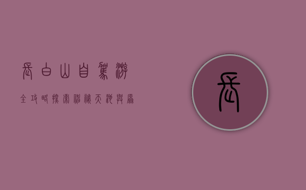 长白山自驾游全攻略，探索神秘天池与原始森林的完美之旅