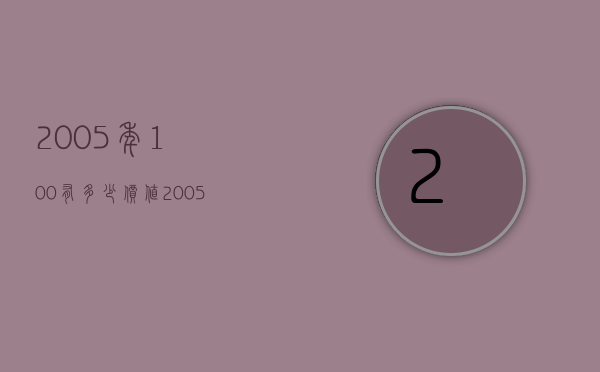2005年100有多少价值（2005年的100值多少钱）